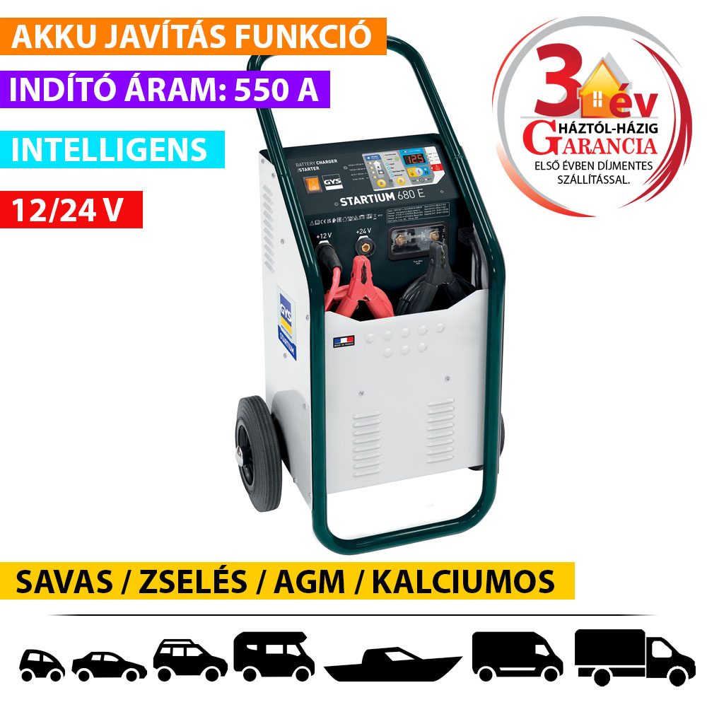 GYS Startium 680 E automata töltő-indító termék fő termékképe