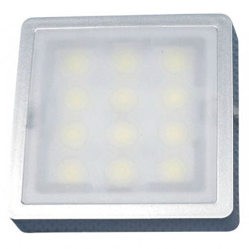 Elmark LED bútorvilágító lámpatest, ezüst, 57x57 mm, 210 lm, meleg fehér fény, 2.4 W termék fő termékképe